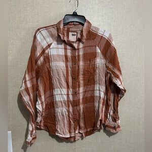 SO juniors plaid button down shirt